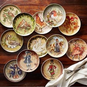 Pottery Barn 12 Days of Christmas Salad or Dessert Plates